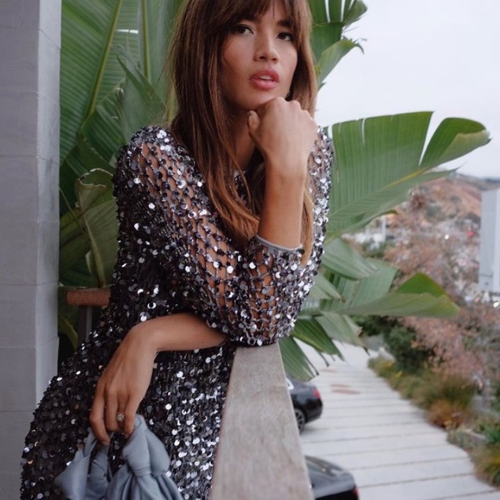 🌸HP🌸Zara Limited Edition Mesh Sequin Dress - Picture 6 of 6